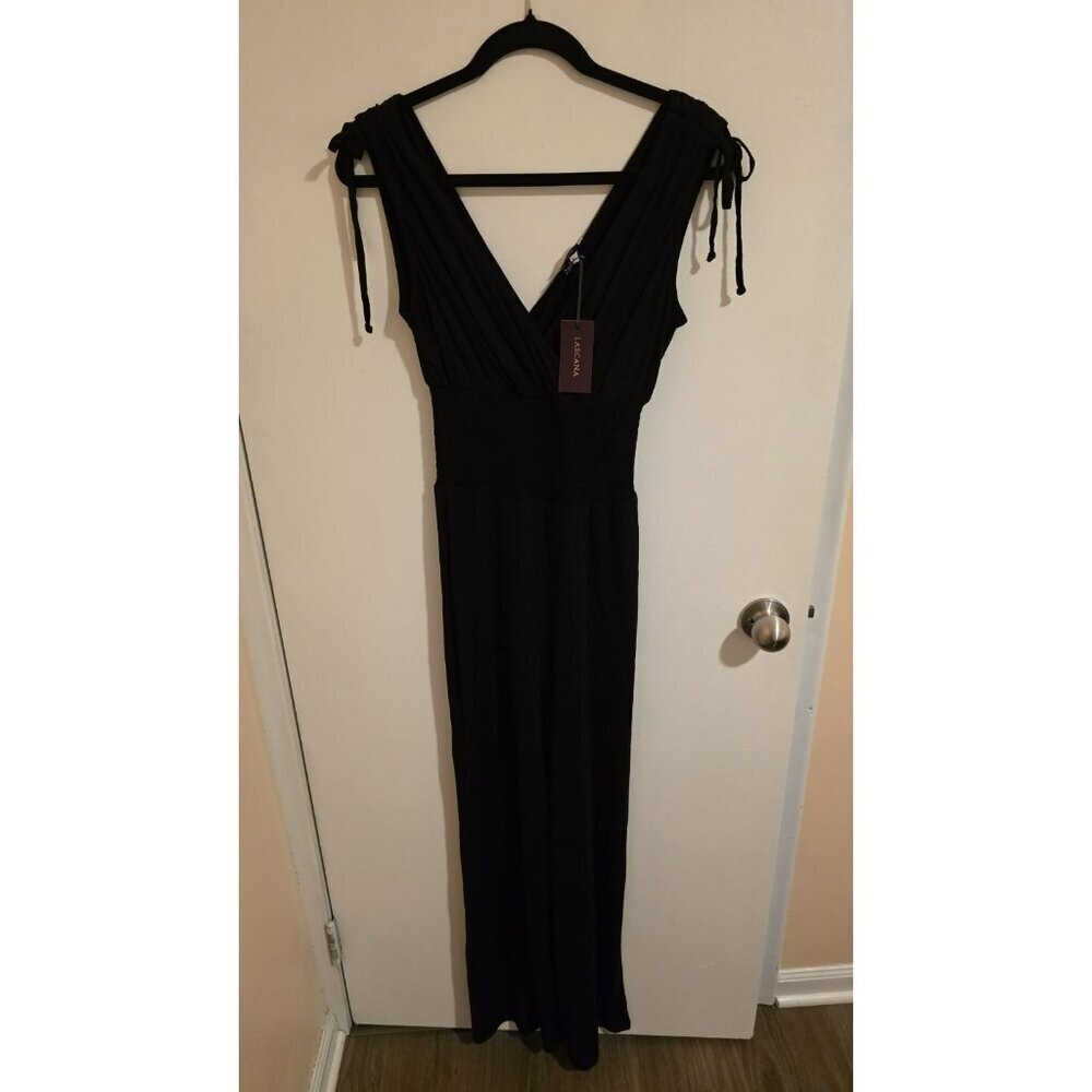 LASCANA Jumpsuit Size Small Black 31L NWT Preppy Bohemian Festival Concert
